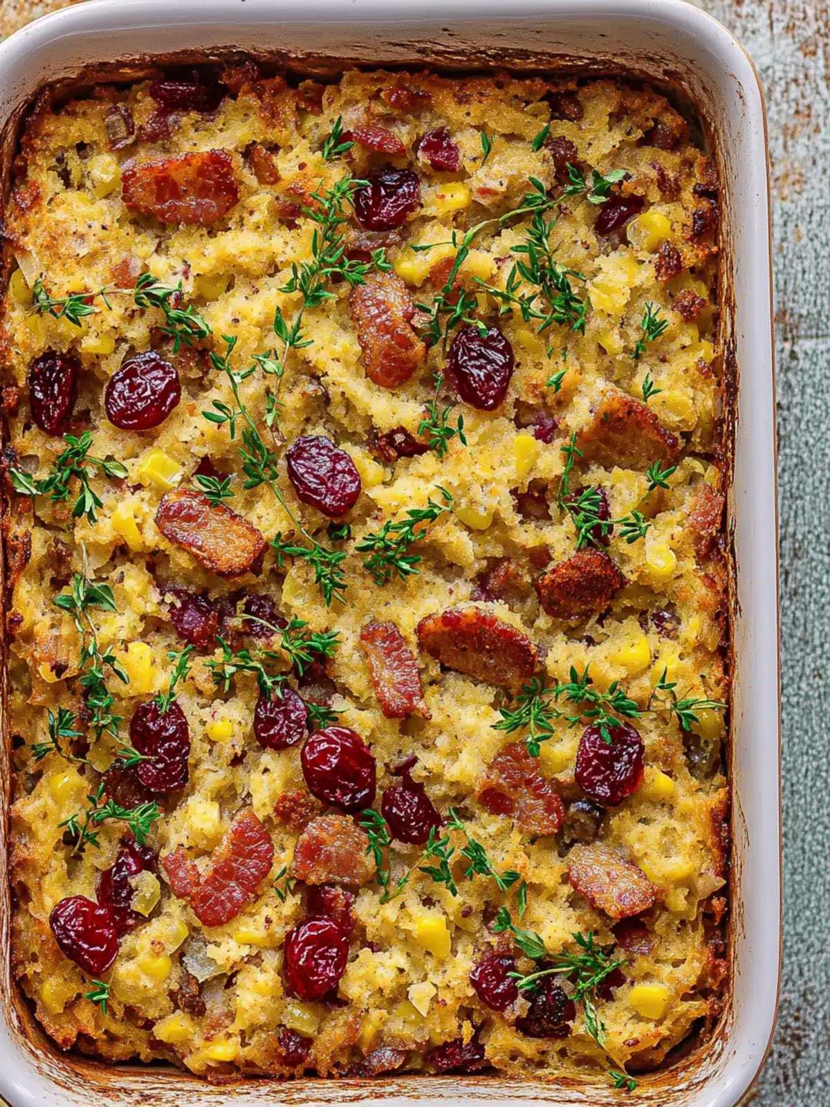 Bacon Cranberry Cornbread Stuffing