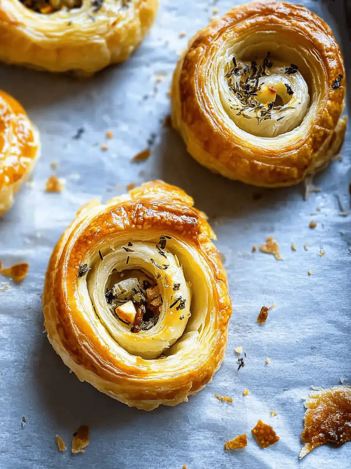 Garlic Puff Pastry Swirls: Perfect Party Finger Foods 4 Garlic Puff Pastry Swirls