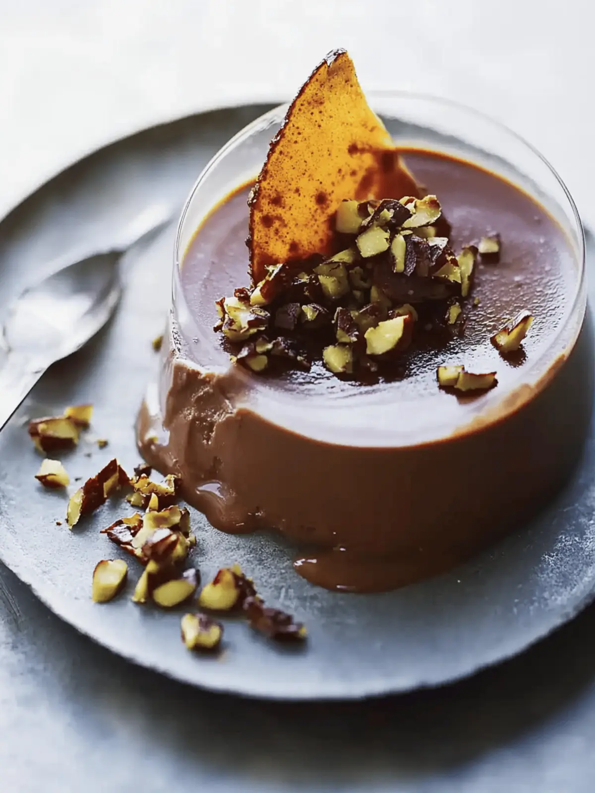 Chocolate Panna Cotta with Spiced Pepita Brittle Delight 2 Chocolate Panna Cotta with Spiced Pepita Brittle