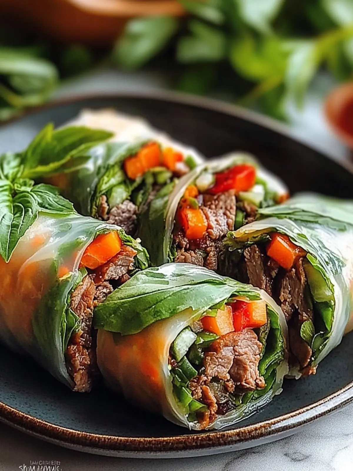 Thai Basil Beef Rolls