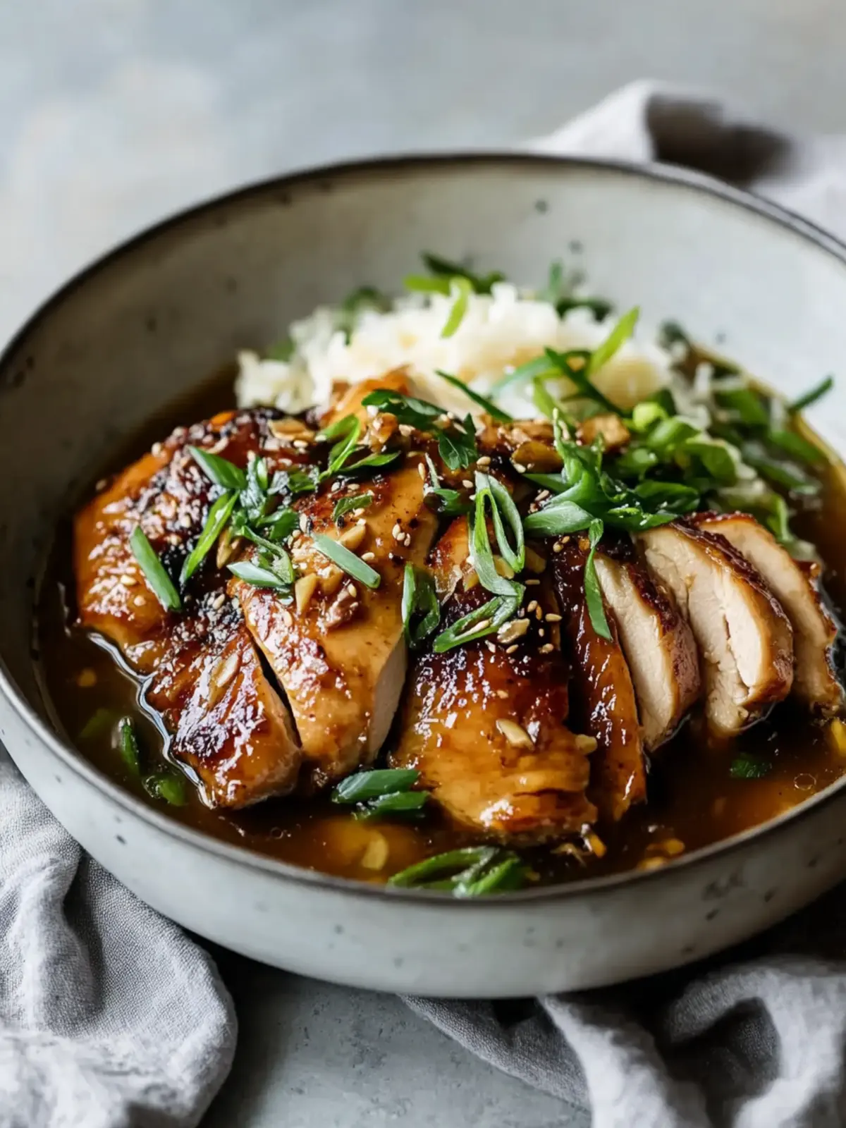 Caramelised Soy Chicken with Garlic Ginger Broth   Easy Dinner Recipe