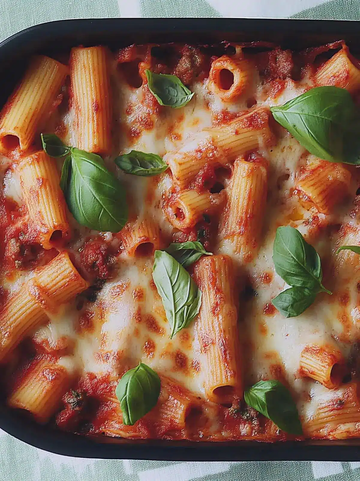 Shortcut Baked Rigatoni With Spicy Italian Sausage
