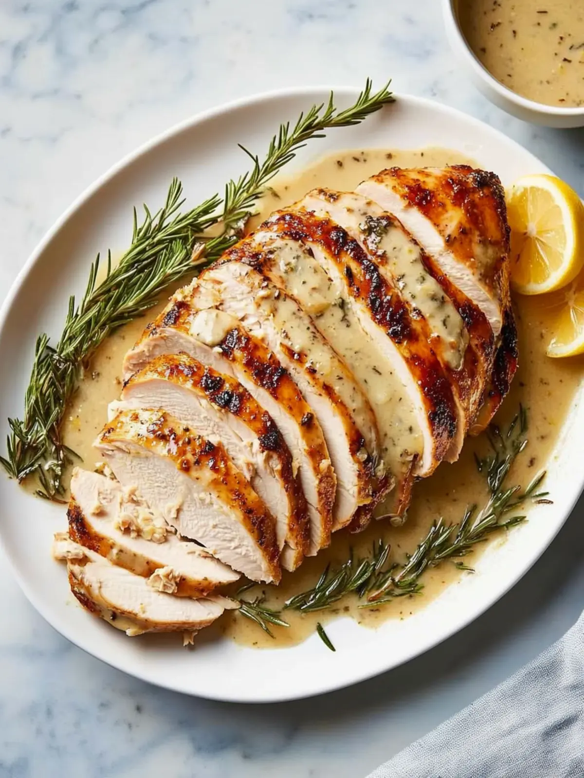 Slow-Cooker Turkey Breast With Lemon-Garlic Gravy